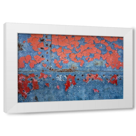 Washington State-Port Townsend-Fort Worden State Park Rusty metal of old metal boat  White Modern Wood Framed Art Print by Jaynes Gallery