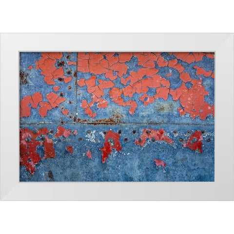 Washington State-Port Townsend-Fort Worden State Park Rusty metal of old metal boat  White Modern Wood Framed Art Print by Jaynes Gallery