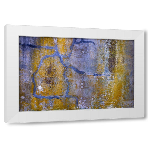 USA-Washington State-Fort Flagler State Park Abstract pattern of weathered wall White Modern Wood Framed Art Print by Jaynes Gallery
