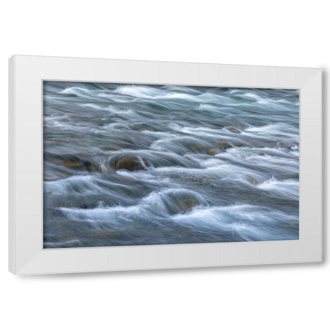 USA-Washington State-Olympic National Park Elwha River rapids scenic White Modern Wood Framed Art Print by Jaynes Gallery