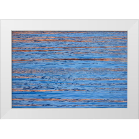 USA- Washington State- Seabeck. Sunrise reflected on Hood Canal. White Modern Wood Framed Art Print by Jaynes Gallery
