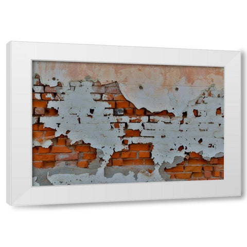 USA- Washington State- Oaksdale. Eastern Washington old painted brick wall White Modern Wood Framed Art Print by Gulin, Darrell