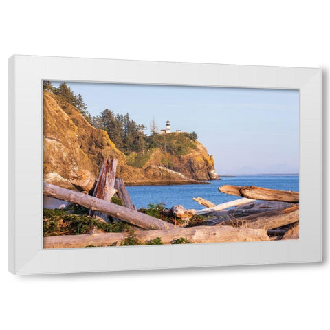 Washington State-Ilwaco-Cape Disappointment State Park Cape Disappointment Lighthouse  White Modern Wood Framed Art Print by Wilson, Emily