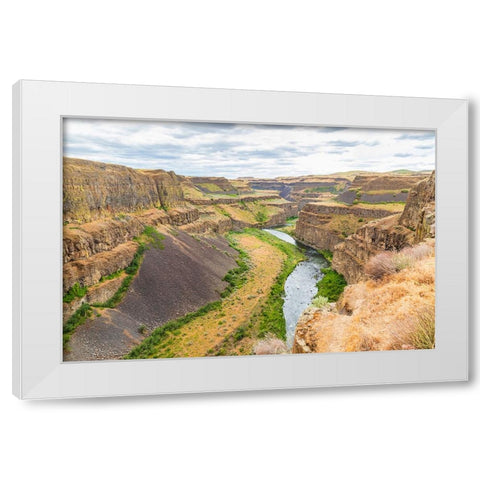 Palouse Falls State Park-Washington State-USA-The Palouse River Canyon in Palouse Falls State Park White Modern Wood Framed Art Print by Wilson, Emily M.