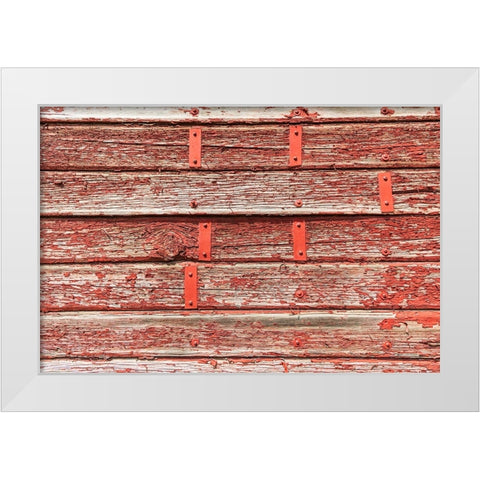 Latah-Washington State-USA-Peeling red paint on a weathered old barn White Modern Wood Framed Art Print by Wilson, Emily M.