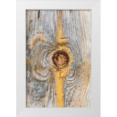 Latah-Washington State-USA-Knot in weathered wood on an old barn White Modern Wood Framed Art Print by Wilson, Emily M.