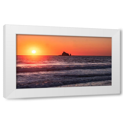 USA-Washington-Rialto Beach sunset White Modern Wood Framed Art Print by Theodore, George and Marilu