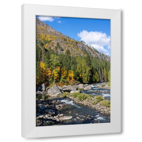 Leavenworth- Washington State- USA. View from a pipeline pedestrian bridge White Modern Wood Framed Art Print by Horton, Janet
