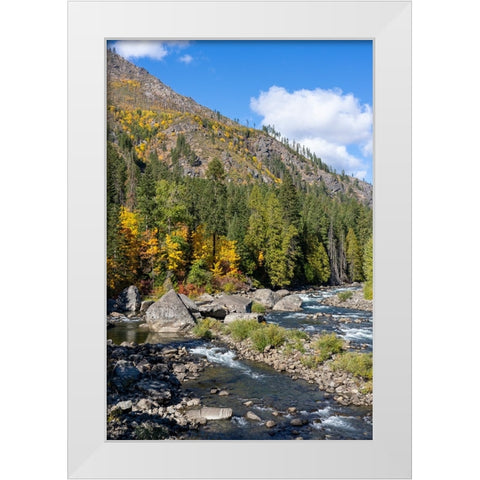 Leavenworth- Washington State- USA. View from a pipeline pedestrian bridge White Modern Wood Framed Art Print by Horton, Janet