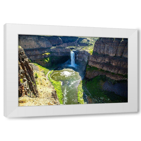 Palouse Falls State Park-Franklin and Whitman Counties-Washington State-waterfall landscape White Modern Wood Framed Art Print by Sienda, Jolly