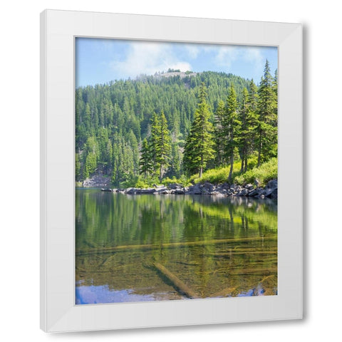 Washington State-Central Cascades-Mason Lake White Modern Wood Framed Art Print by Wild, Jamie and Judy