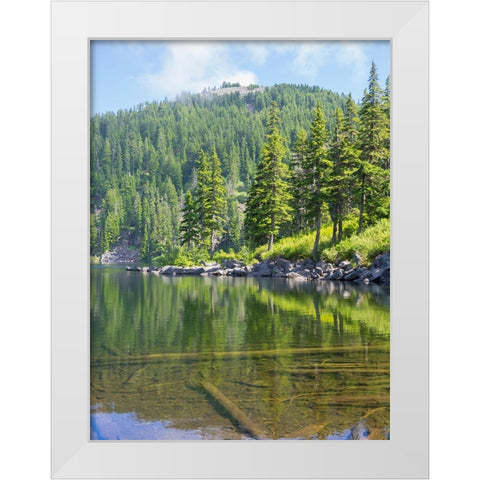 Washington State-Central Cascades-Mason Lake White Modern Wood Framed Art Print by Wild, Jamie and Judy
