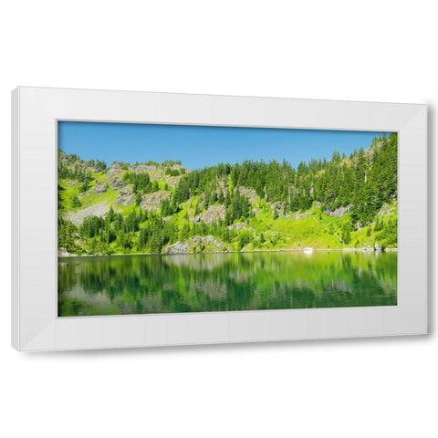 Washington State-Central Cascades-Rampart Ridge-Lake Lillian White Modern Wood Framed Art Print by Wild, Jamie and Judy