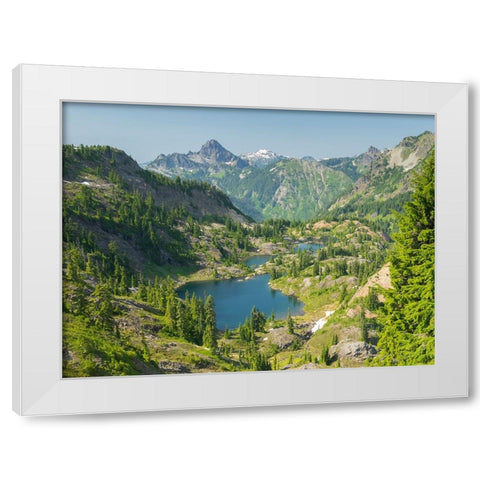 Washington State-Central Cascades-Rampart Ridge-Rampart Lakes White Modern Wood Framed Art Print by Wild, Jamie and Judy