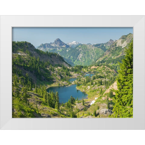 Washington State-Central Cascades-Rampart Ridge-Rampart Lakes White Modern Wood Framed Art Print by Wild, Jamie and Judy