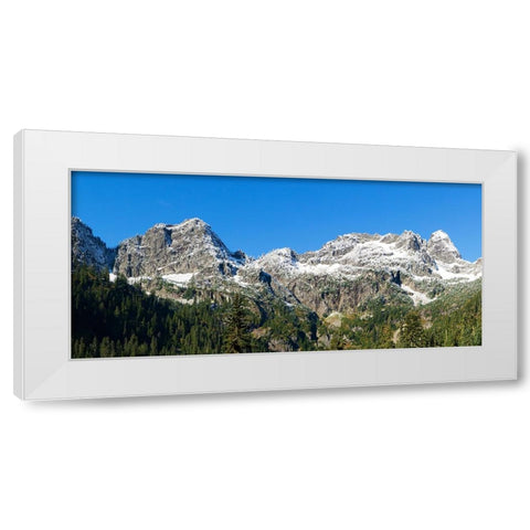 Washington State-Cascade Range Chair Peak on far right White Modern Wood Framed Art Print by Wild, Jamie and Judy