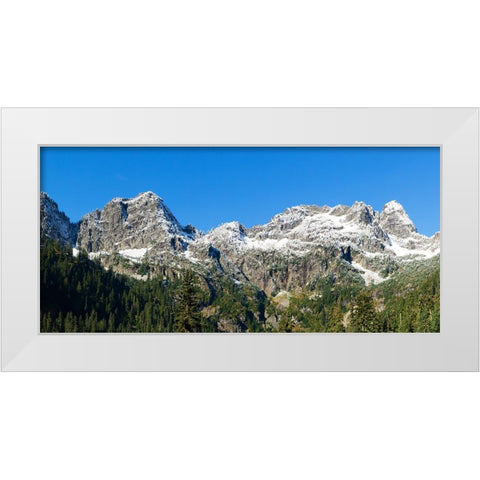 Washington State-Cascade Range Chair Peak on far right White Modern Wood Framed Art Print by Wild, Jamie and Judy
