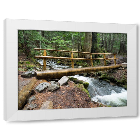 Washington State-Central Cascades Footbridge over Talapus Creek White Modern Wood Framed Art Print by Wild, Jamie and Judy