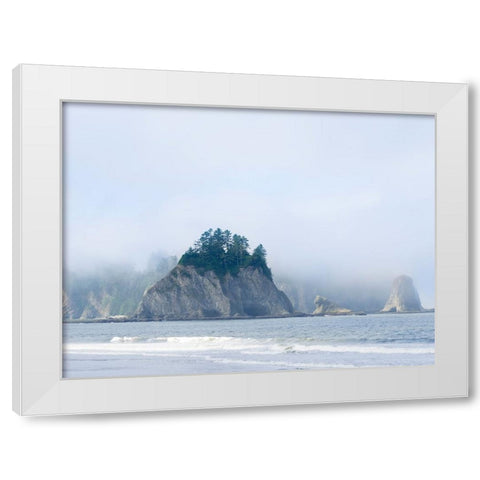 Washington State-Olympic National Park-Rialto Beach James Island White Modern Wood Framed Art Print by Wild, Jamie and Judy