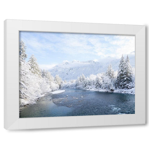 Washington State- Central Cascades. Mount Baker Snoqualmie National Forest White Modern Wood Framed Art Print by Wild, Jamie and Judy