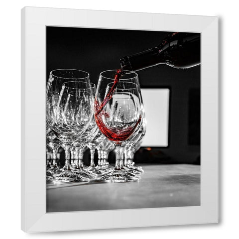 Washington State-Walla Walla Vintage Merlot Pour at Celebrate Walla Walla White Modern Wood Framed Art Print by Duval, Richard