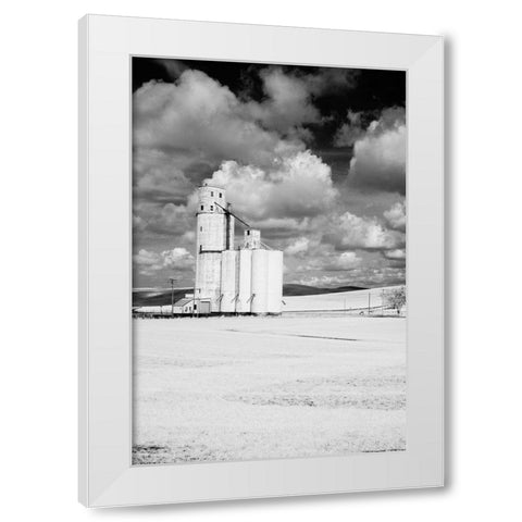 USA-Washington State-Silo with large clouds White Modern Wood Framed Art Print by Eggers, Terry