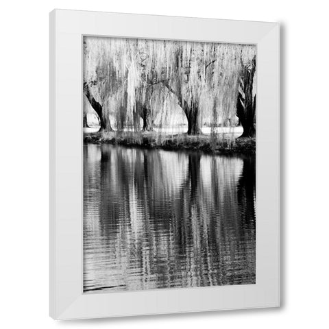 USA-Washington State-Eastern Washington-Weeping willow tree reflecting in pond White Modern Wood Framed Art Print by Eggers, Terry