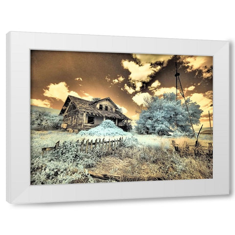 USA-Washington State-Palouse-Abandoned old homestead White Modern Wood Framed Art Print by Eggers, Terry