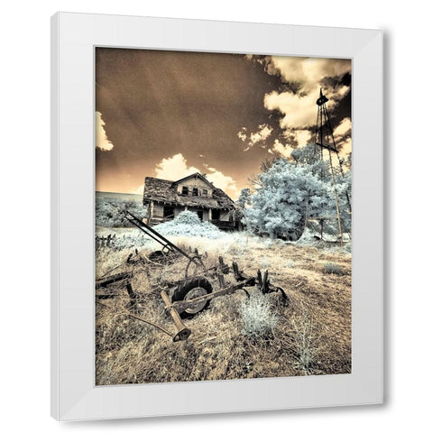 USA-Washington State-Palouse-Abandoned old homestead White Modern Wood Framed Art Print by Eggers, Terry