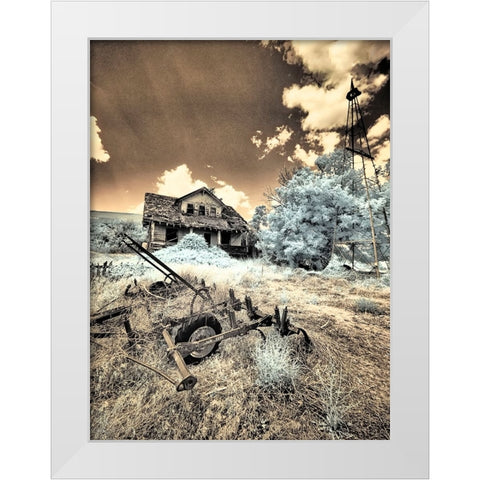 USA-Washington State-Palouse-Abandoned old homestead White Modern Wood Framed Art Print by Eggers, Terry