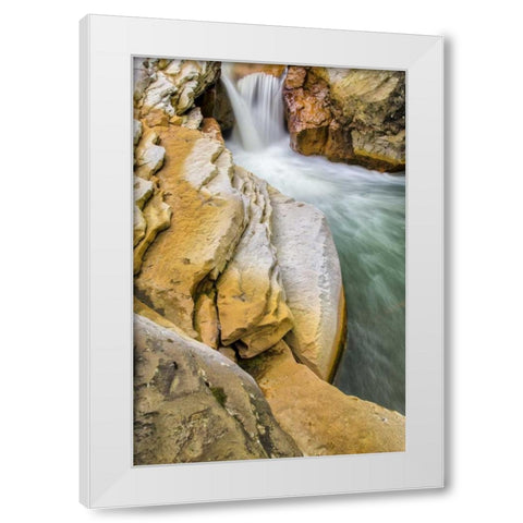 West Virginia, Thomas Close-up of Douglas Falls White Modern Wood Framed Art Print by OBrien, Jay