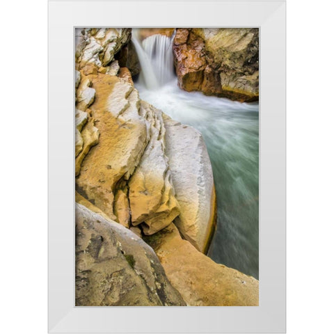 West Virginia, Thomas Close-up of Douglas Falls White Modern Wood Framed Art Print by OBrien, Jay