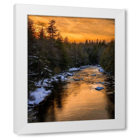 West Virginia-Blackwater Falls Sunset on Blackwater River landscape  White Modern Wood Framed Art Print by Jaynes Gallery