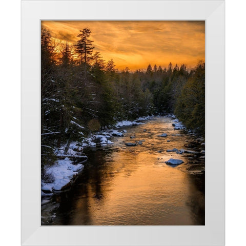 West Virginia-Blackwater Falls Sunset on Blackwater River landscape  White Modern Wood Framed Art Print by Jaynes Gallery