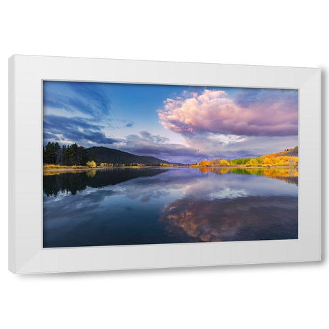 Sunrise on Teton Range-from Oxbow Bend-Grand Teton National Park-Wyoming White Modern Wood Framed Art Print by Jones, Adam