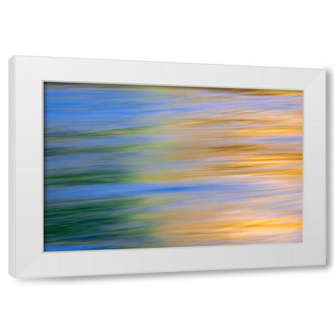 Sunset colors and trees reflecting on Snake River-Grand Teton National Park-Wyoming White Modern Wood Framed Art Print by Jones, Adam