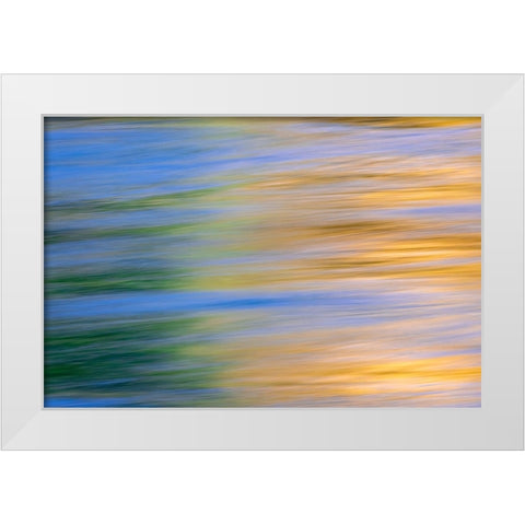 Sunset colors and trees reflecting on Snake River-Grand Teton National Park-Wyoming White Modern Wood Framed Art Print by Jones, Adam
