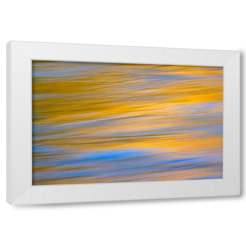 Sunset colors and trees reflecting on Snake River-Grand Teton National Park-Wyoming White Modern Wood Framed Art Print by Jones, Adam