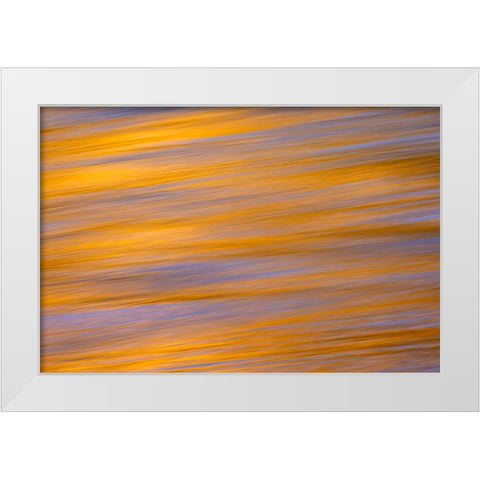 Sunset colors and trees reflecting on Snake River-Grand Teton National Park-Wyoming White Modern Wood Framed Art Print by Jones, Adam