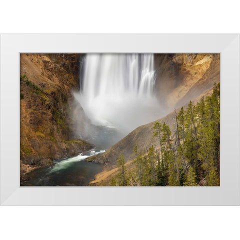 Lower Falls-Grand Canyon of the Yellowstone-Yellowstone National Park-Wyoming White Modern Wood Framed Art Print by Jones, Adam
