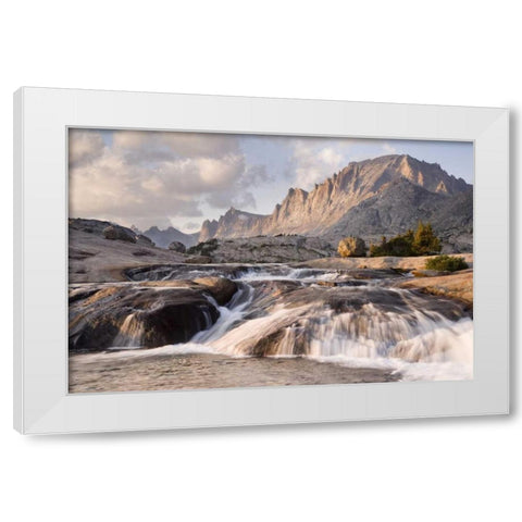 WY, Bridger NF Rapids and Fremont Peak White Modern Wood Framed Art Print by Paulson, Don