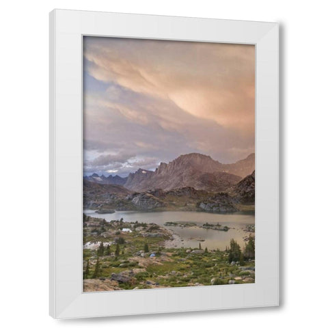 WY, Bridger NF Sunset on Wind River Range White Modern Wood Framed Art Print by Paulson, Don