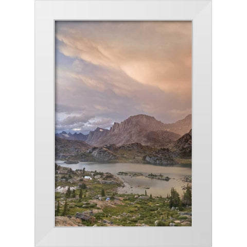 WY, Bridger NF Sunset on Wind River Range White Modern Wood Framed Art Print by Paulson, Don