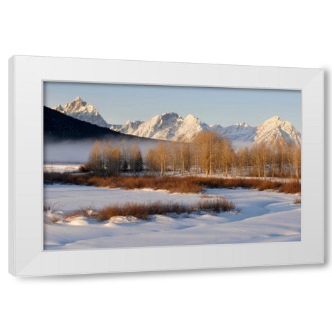 Wyoming, Grand Tetons NP Oxbow Bend in winter White Modern Wood Framed Art Print by Bush, Marie