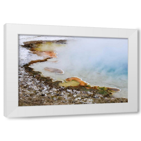 USA, Wyoming, Yellowstone NP Silex Spring pool White Modern Wood Framed Art Print by Bush, Marie