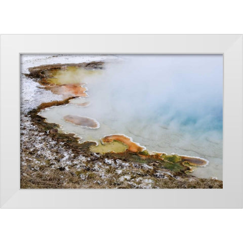 USA, Wyoming, Yellowstone NP Silex Spring pool White Modern Wood Framed Art Print by Bush, Marie