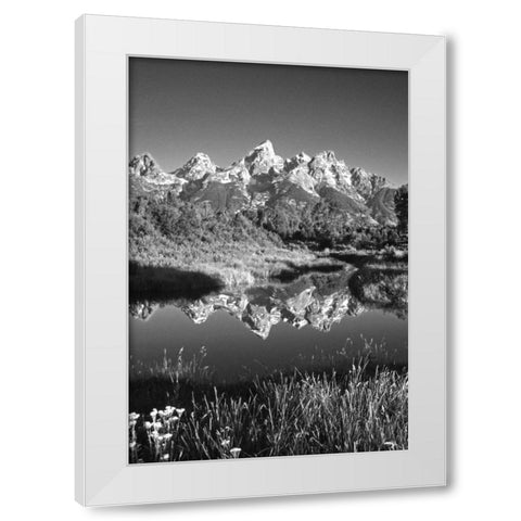 USA, Wyoming, Grand Teton NP Mountain sunrise White Modern Wood Framed Art Print by Flaherty, Dennis