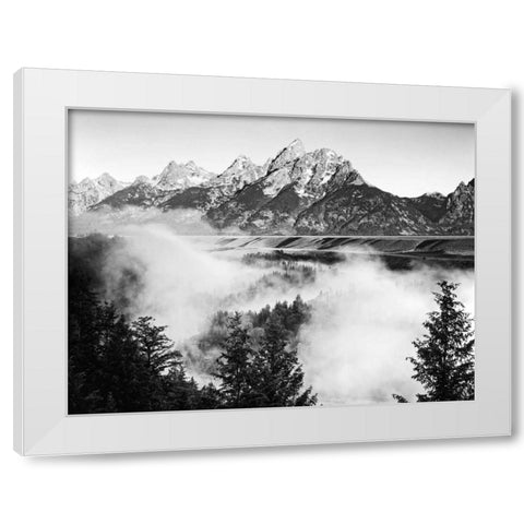 USA, Wyoming, Grand Teton NP Mountain sunrise White Modern Wood Framed Art Print by Flaherty, Dennis