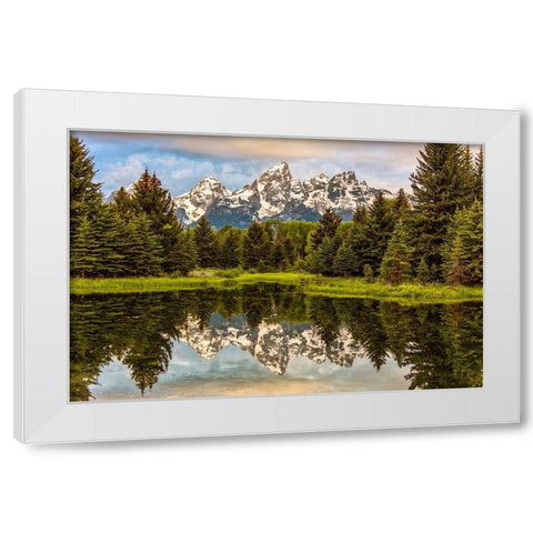 Schwabacher Landing-Tetons-Wyoming White Modern Wood Framed Art Print by Ford, John