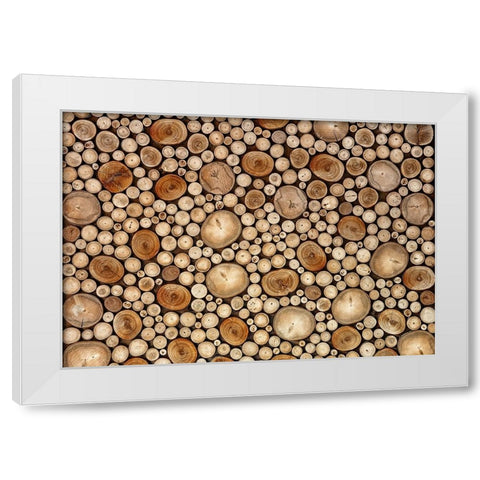 Circles White Modern Wood Framed Art Print by Ianeva, Aida